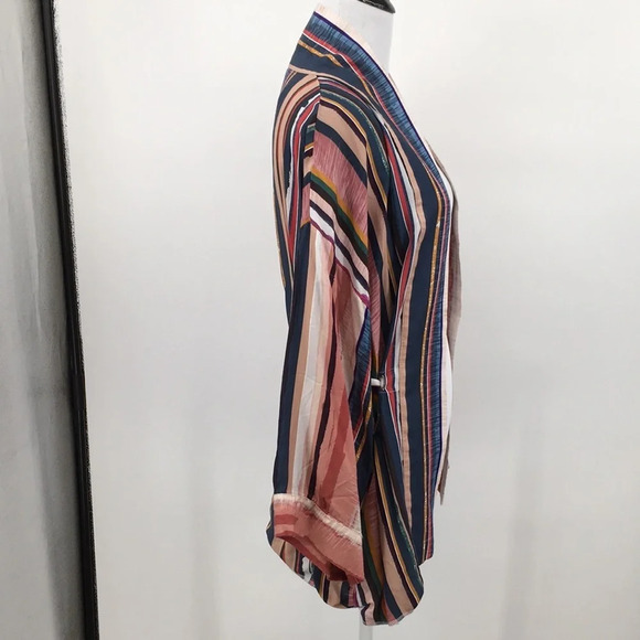 Koton Cream Striped Kimono Jacket Womens 13M 42 Open Front - Picture 8 of 16